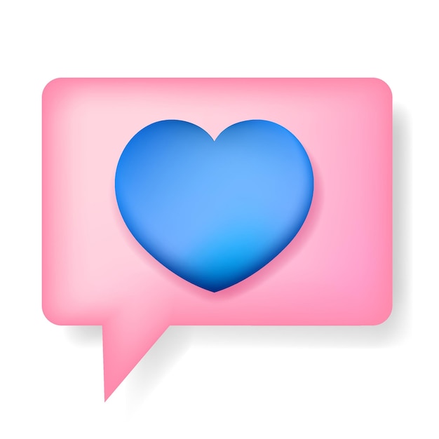 Reacción de redes sociales de amor azul