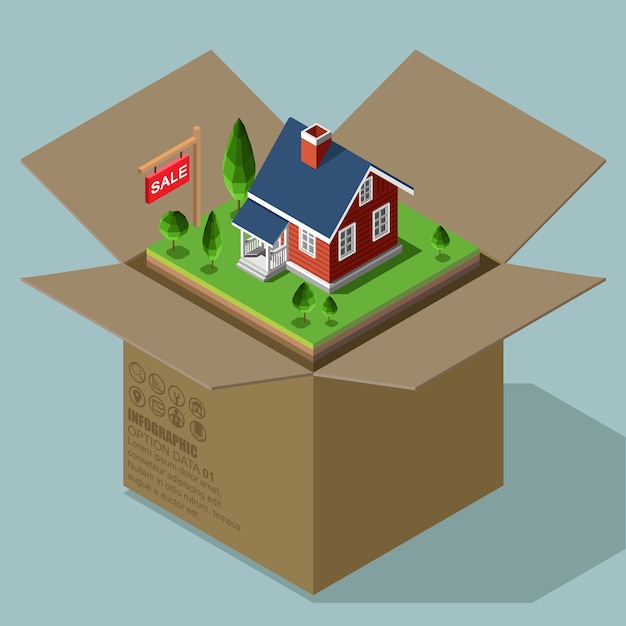 Real Estate And Property Business Isometric Building. 