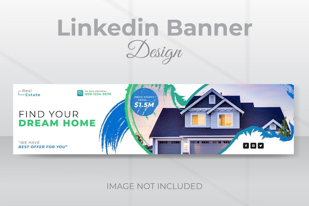 Real estate dream house social media linkedin diseño de banner web