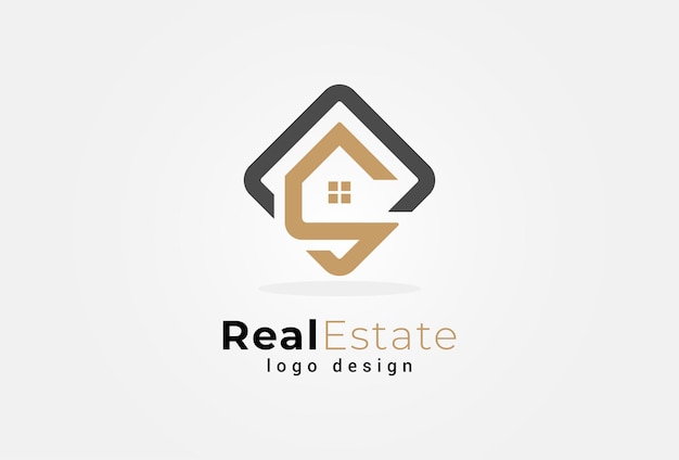 Vector real estate logo letter s con combinación casera adecuada para el logotipo de aplicaciones de construcción de arquitectura