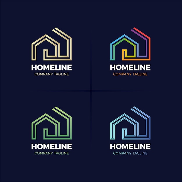 Real Estate Logo logotipo de línea de casa o casa.