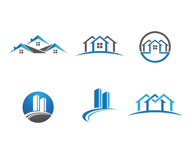 Real Estate, Property and Construction Diseño de logotipo para letrero corporativo empresarial. Logotipo vectorial