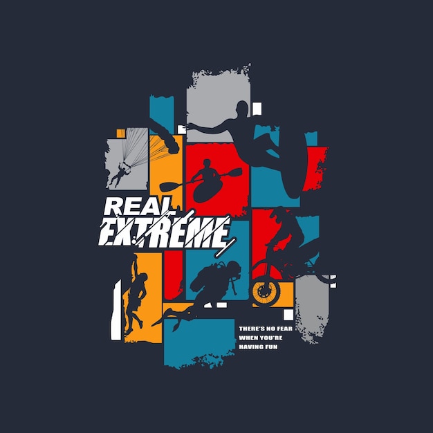 REAL EXTREME No hay miedo cuando tienes divertido y elegante tipografía diseño gráfico