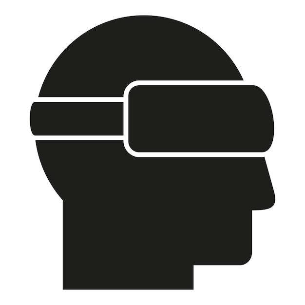 Realidad aumentada icono de auricular digital vector simple Simulación de juego de hombre 360