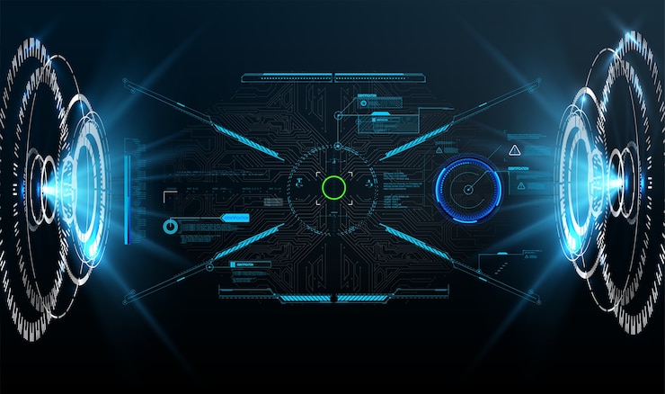 Vector realidad virtual diseño de pantalla de vr headup futurista
