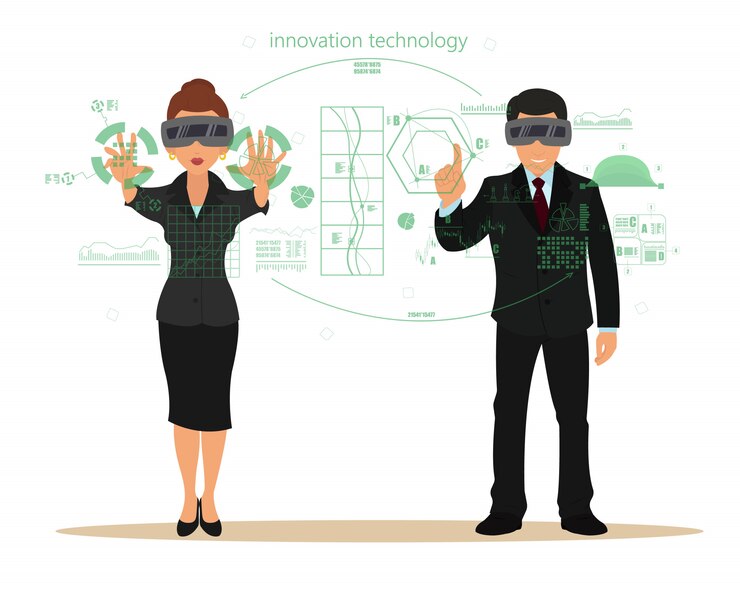 Vector realidad virtual. nuevas tecnologías.
