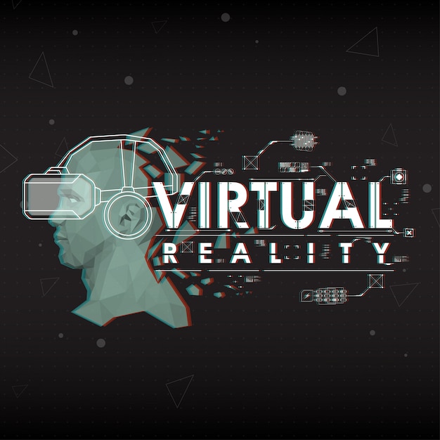 Realidad virtual. Rotulación con elementos de interfaz de usuario futurista.