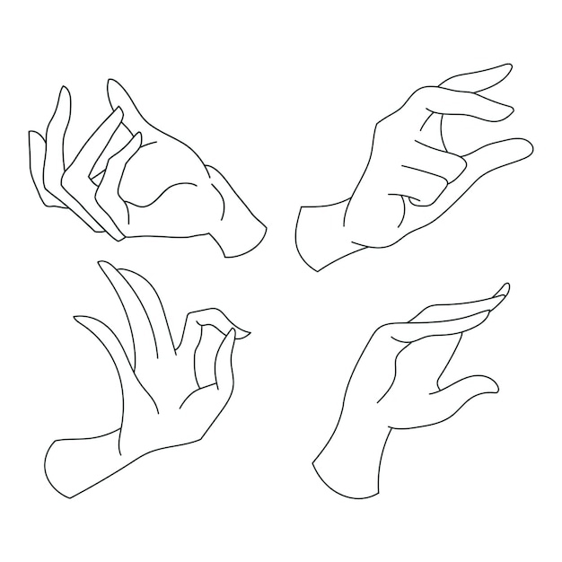 Realismo minimalista alineado dibujado a mano posando