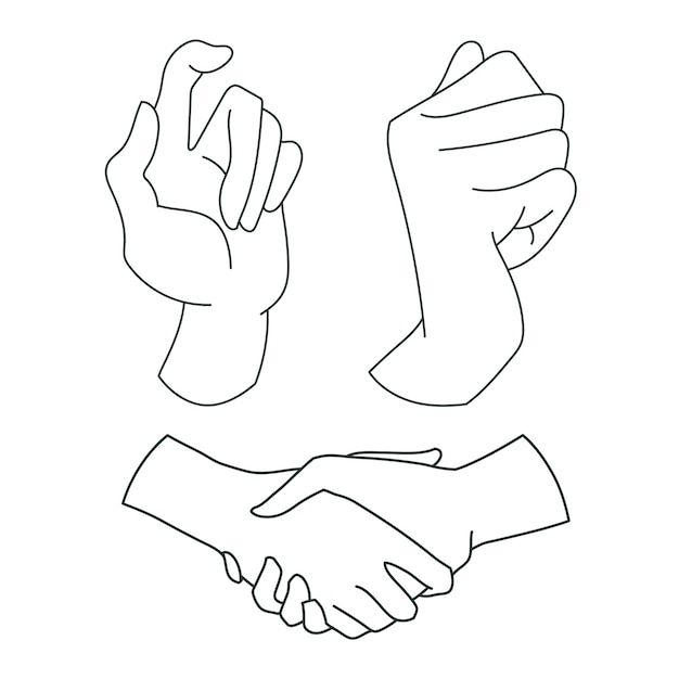 Realismo minimalista alineado dibujado a mano posando