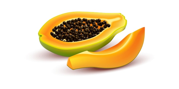 Realismo en las rebanadas de papaya