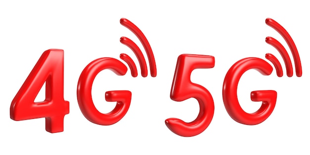 Vector realista 4g 5g 3d iconos internet red computadora 3d vector ilustración de vector aislado