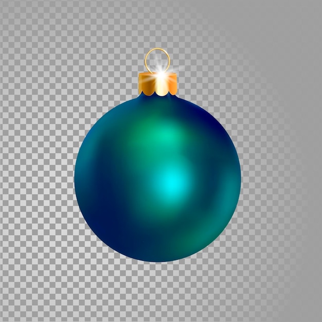Realista d árbol de navidad bola verde azul brillante brillo degradado color con decoración de metal dorado
