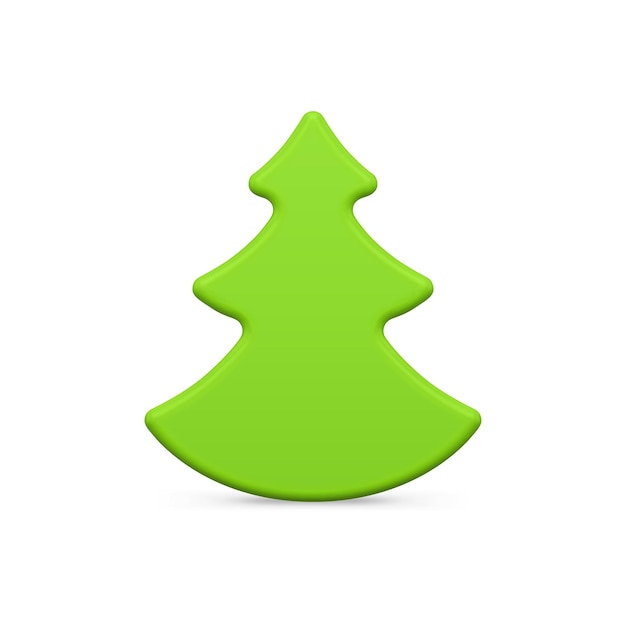 Realista delgado curvo verde lujo árbol de Navidad recuerdo decoración de vacaciones de invierno 3d plantilla vector
