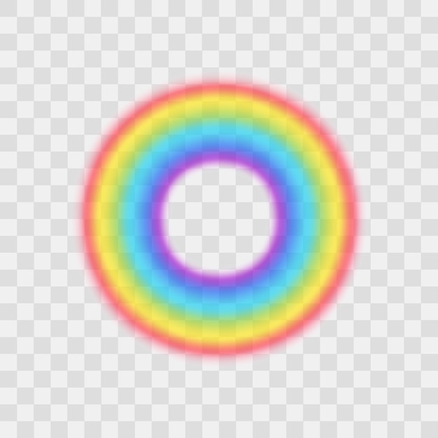 Realista detallado círculo del arco iris 3d en un trasfondo transparente Símbolo de la ilustración vectorial de fantasía