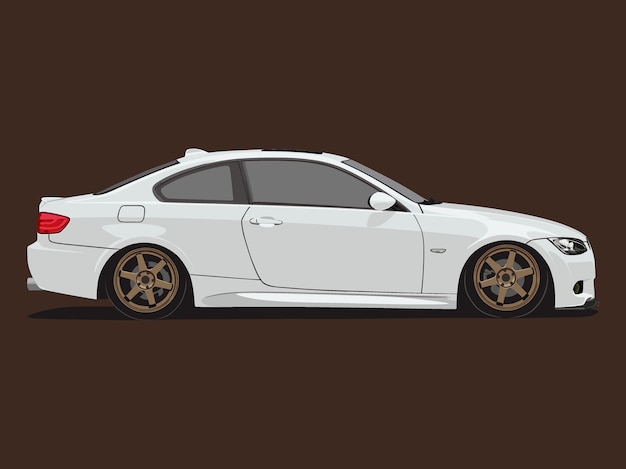 Vector realista detalle de coche blanco fresco