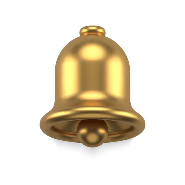 Realista dorado navidad jingle bell brillo metálico vector tradicional vacaciones sonando