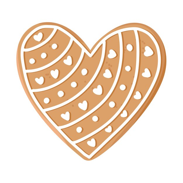 Realista galleta de pan de jengibre de Navidad en forma de corazón concepto de amor romántico feliz día de San Valentín