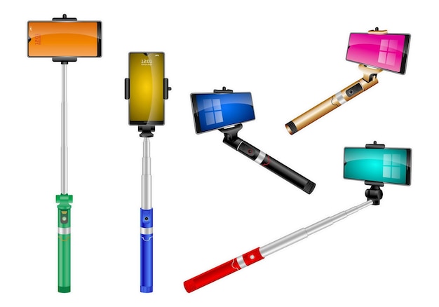 Realista mono pods selfie stick aislado telescópico soporte para smartphone foto autorretrato