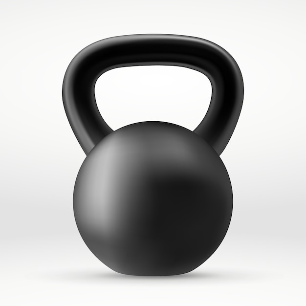 Realista negro kettlebell.