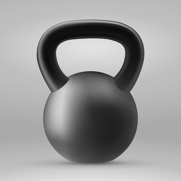 Realista negro kettlebell.