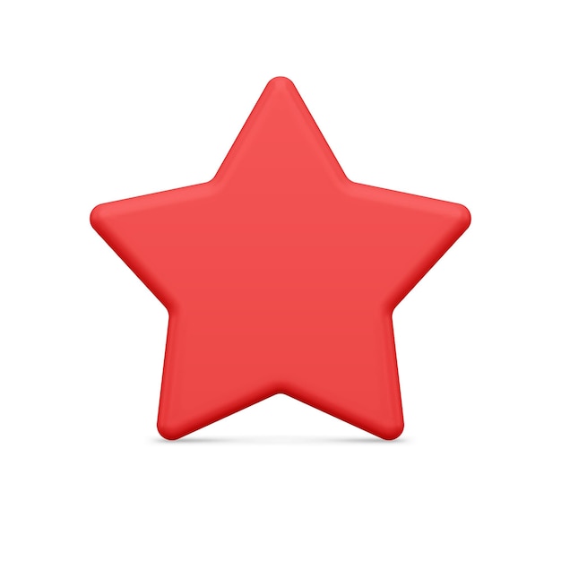 Realista rojo clásico estrella de cinco puntas diseño decorativo mejor premio insignia vector líder