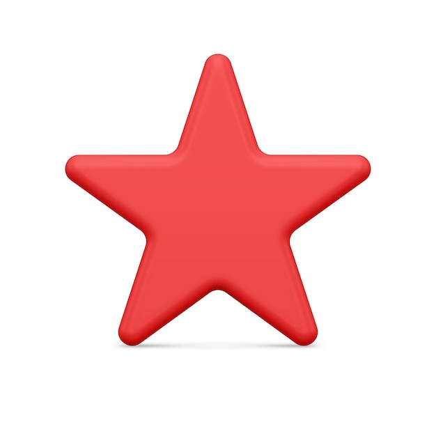 Realista rojo clásico estrella de cinco puntas diseño decorativo mejor premio insignia vector líder