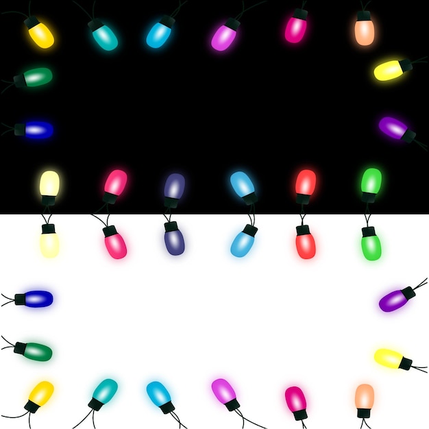 Realistas luces de Navidad de colores brillantes