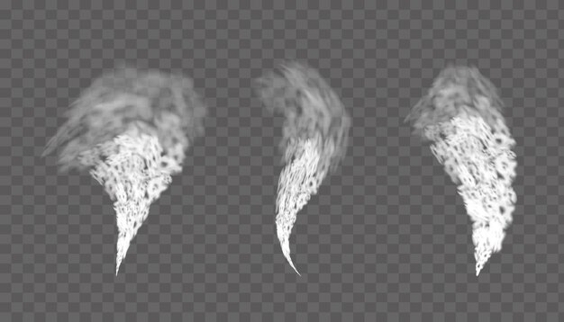 Realistic Tornado Effect Set Isolated on Transparent Background Cyclone Hurricane Storm