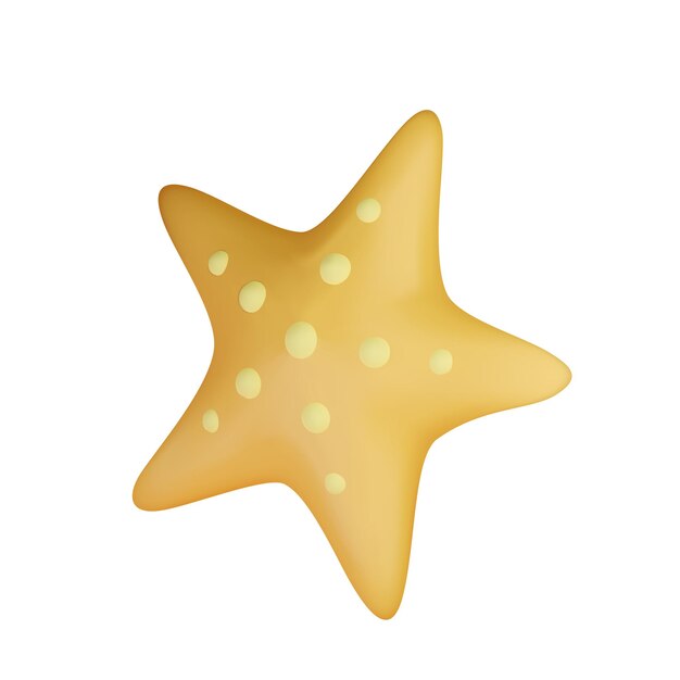 Realizar estrellas de mar aisladas en fondo blanco dibujos animados conceptuales en 3D Ilustración vectorial de peces del océano