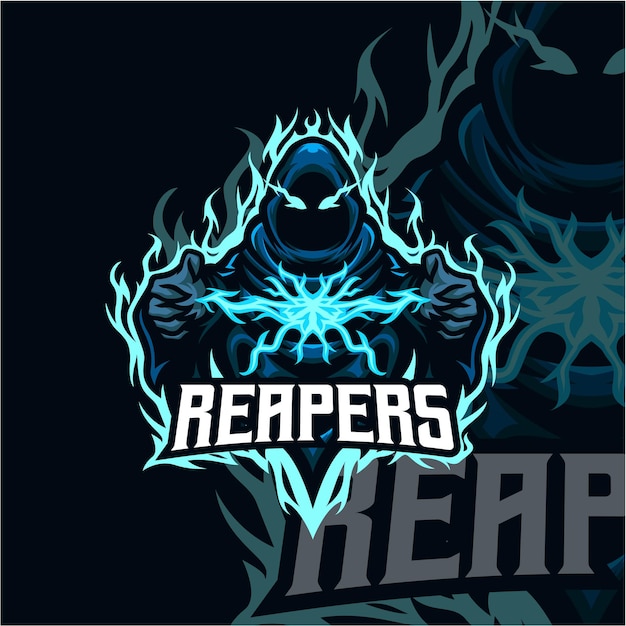 Reaper mascot logo esport premium vector