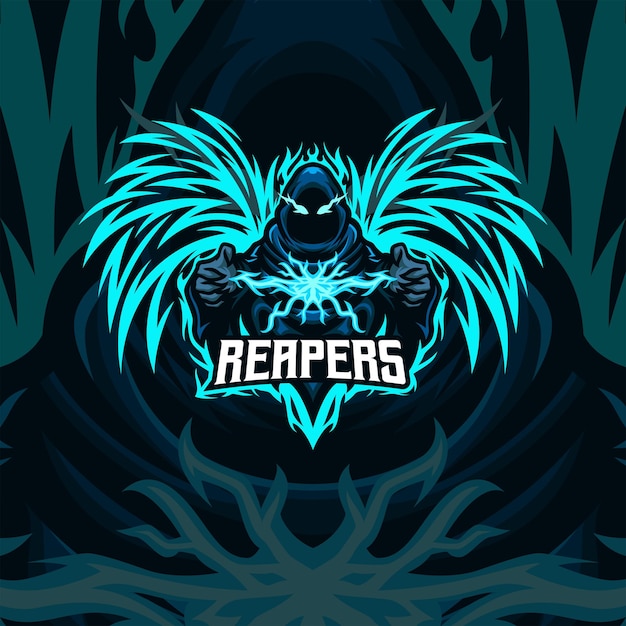 Reaper masscot logo esport vector premium