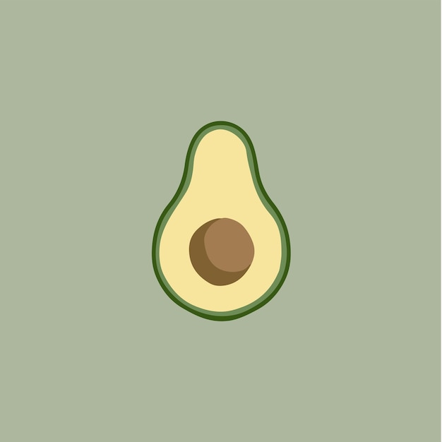 Rebanada Aguacate Símbolo Medios Sociales Publicar Fruta Ilustración Vector