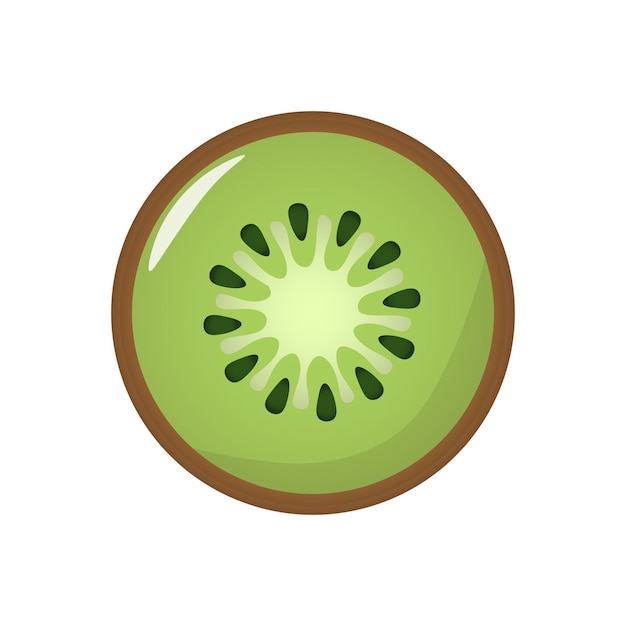 Rebanada de diseño de ilustración de icono de logotipo de fruta de kiwi fresco