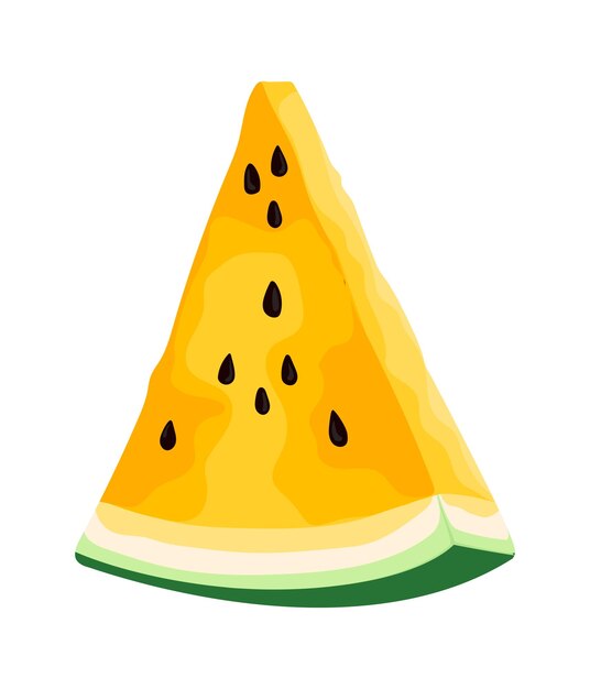 Rebanada Fruta Amarilla Sandía Frutas Dulces Ilustración Vectorial
