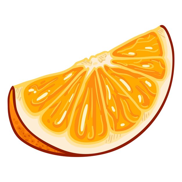 Rebanada de fruta naranja de dibujos animados de vector