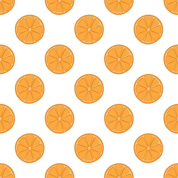 Vector rebanada de frutas naranjas patrón de vector transparente aislado sobre fondo blanco