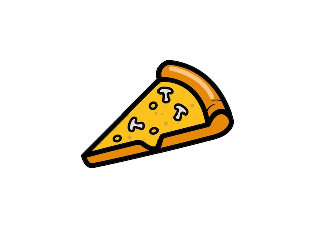 La rebanada de ilustración de diseño de vector de pizza