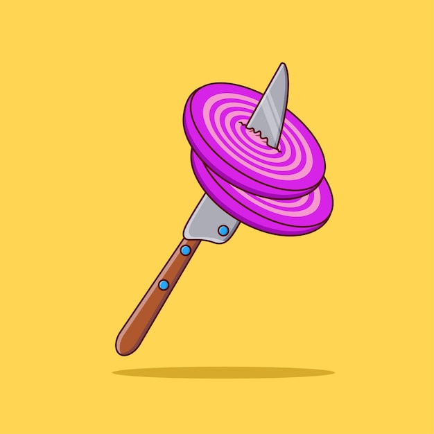 Rebanada de ilustración de vector de unión y cuchillo