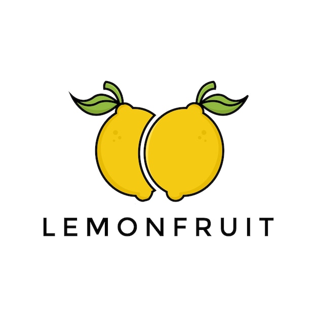 Rebanada de logotipo de fruta de limón para negocios