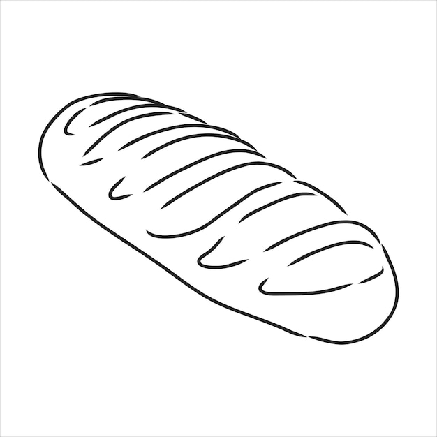 Rebanada de pan. Vector ilustración de grabado vintage dibujado a mano negra para cartel, etiqueta y menú de panadería. Aislado en el fondo blanco. hogaza de pan dibujo vectorial