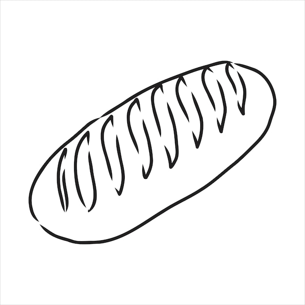 Rebanada de pan. Vector ilustración de grabado vintage dibujado a mano negra para cartel, etiqueta y menú de panadería. Aislado en el fondo blanco.