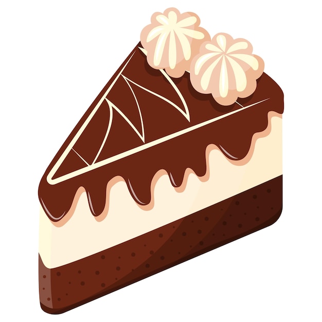 Una rebanada de pastel de chocolate con crema batida en la parte superior