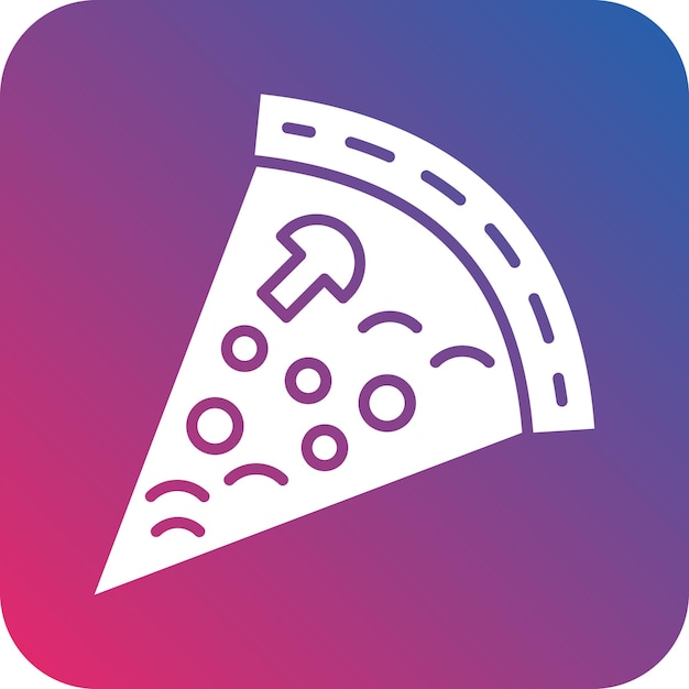 una rebanada de pizza con un borde azul y rosa
