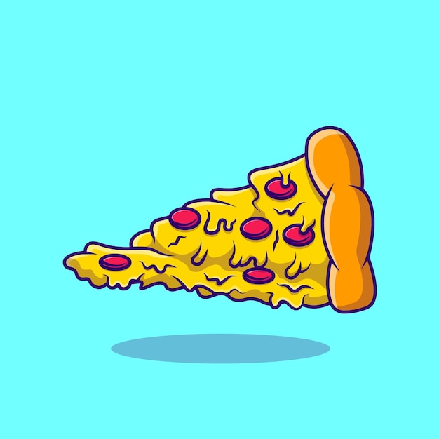 Rebanada Pizza Derretida Iconos Vector Dibujos Animados Ilustración Concepto Dibujos