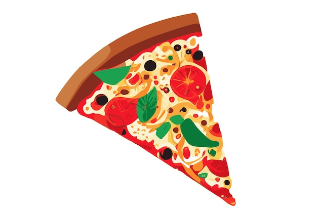 Vector rebanada de pizza sin fondo aislado