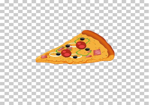 una rebanada de pizza en un fondo transparente