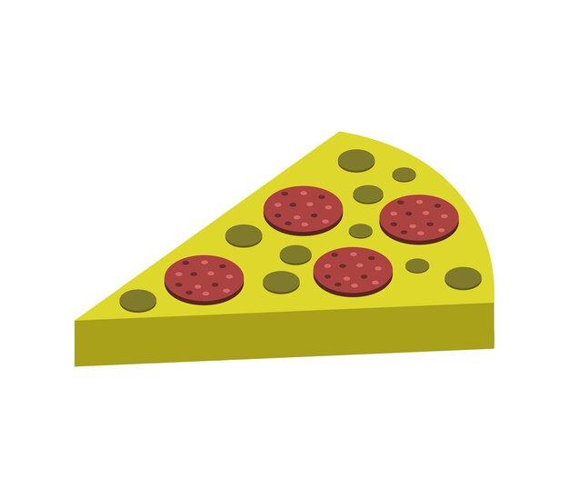 Rebanada de pizza isométrica