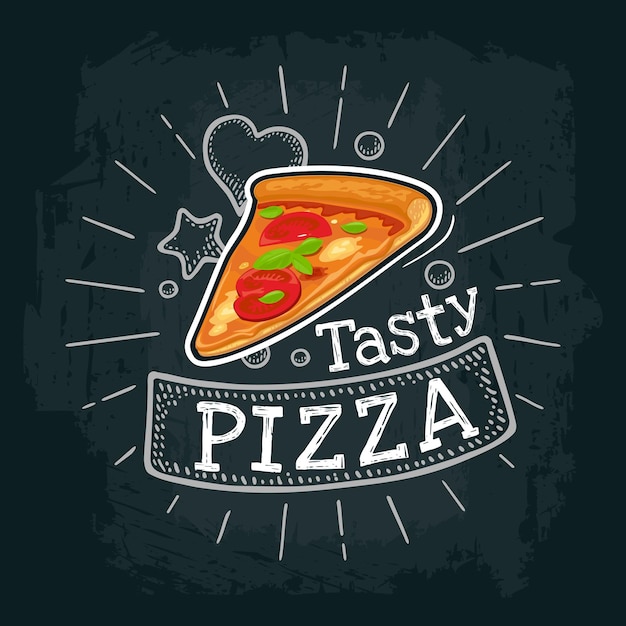 rebanada, pizza, mexicano, vector, color, plano, ilustración