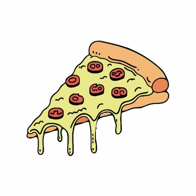 una rebanada de pizza con la palabra glob en ella