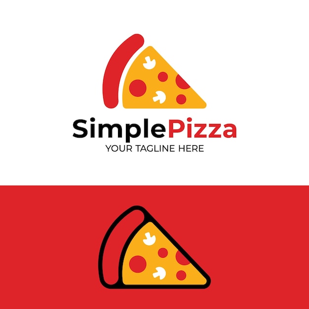 Vector rebanada de pizza simple para el logotipo del restaurante pizzería